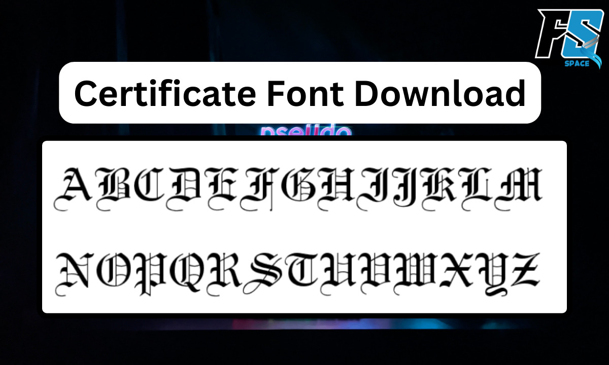 certificate fonts download